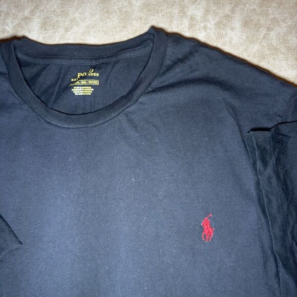 Polo Ralph Lauren Mens BLACK Crew Neck T Shirt 2XLT Embroidered Pony Logo - Picture 1 of 5